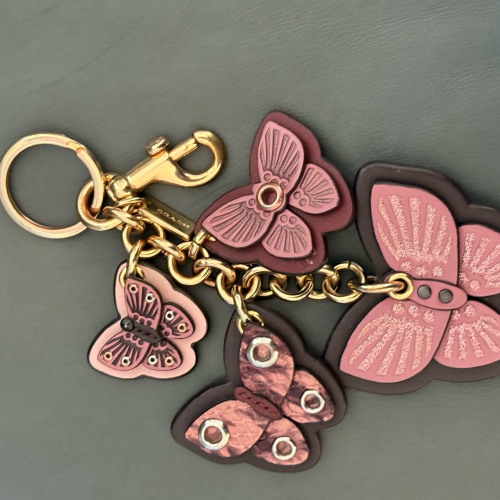 Butterfly Keychain with Gold Accents